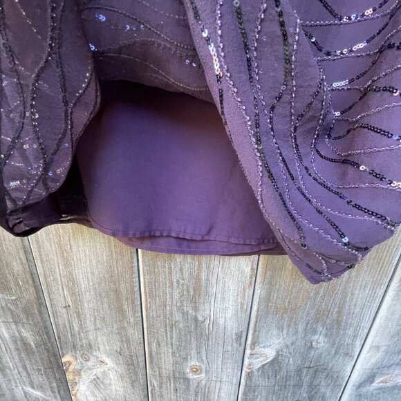 Talbots Vintage 100% Silk Beaded Sequined Evening Tank Women 12 - Picture 8 of 11